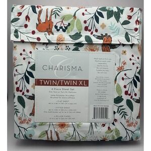 Charisma Sheet Set Twin/Twin XL Wild Woods Fox Deer Woodland Nature Bedding NEW